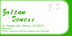 zoltan dencsi business card